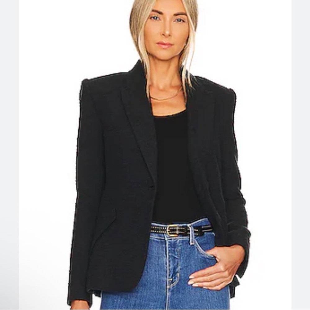 L'Agence Chamberlain Black Texured Blazer NWT